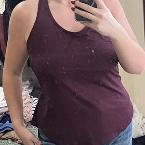 Women's Sleeveless Burgundy Top